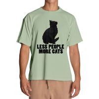 Less People More Black Cat Funny Pet Lover Men Dark Cat Urban Heavy T-shirt | Artistshot