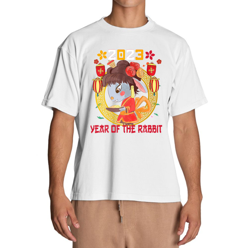 Happy Lunar New Year 2023 Cute Chinese Rabbit Decorations Urban Heavy T-shirt | Artistshot