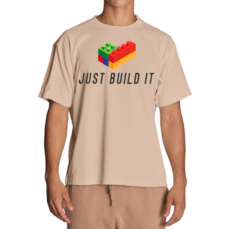 Just Build It Blocks Bricks Building Blocks Toy Urban Heavy T-shirt | Artistshot