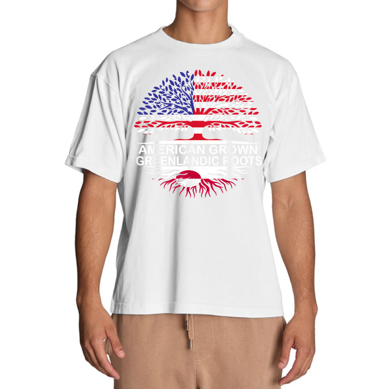 Usa & Greenland Flags Tee American Grown Greenlandic Roots T Shirt Urban Heavy T-shirt | Artistshot