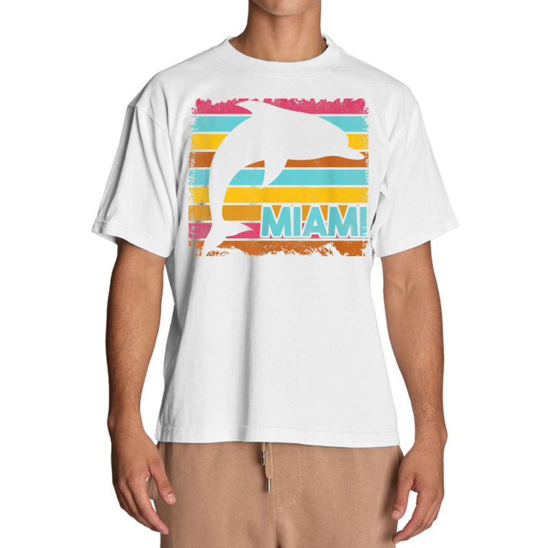 Miami Resident Vintage Dolphin Silhouette Souvenir Gift Urban Heavy T-shirt | Artistshot