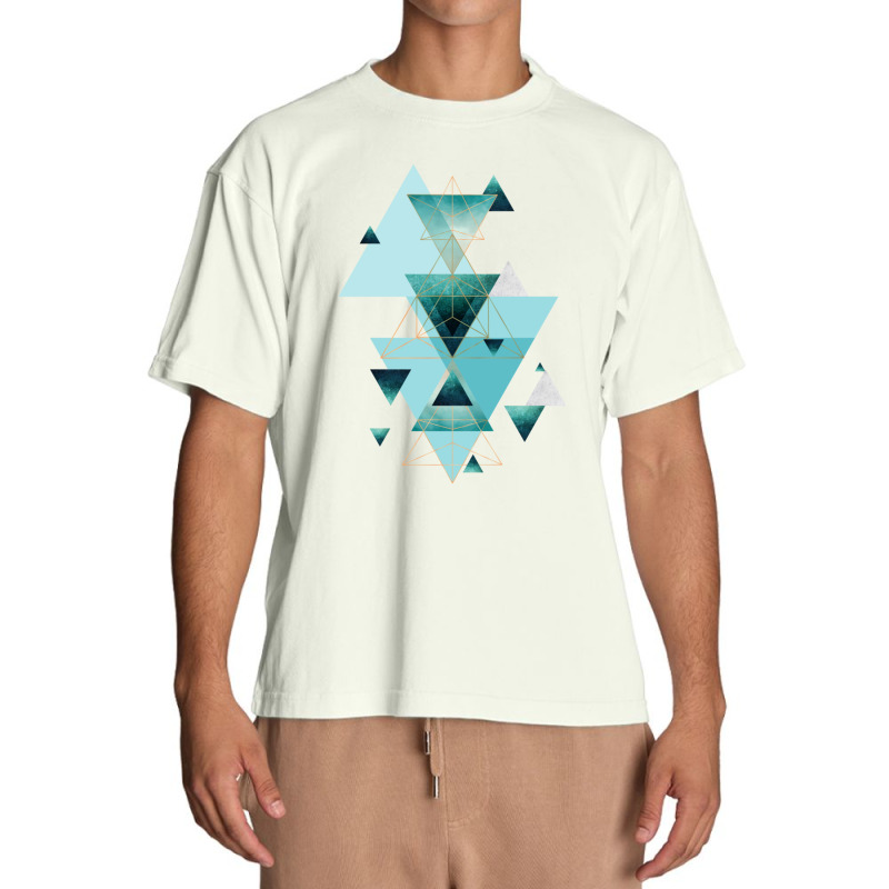 Geometric Triangle Compilation In Teal Urban Heavy T-shirt | Artistshot