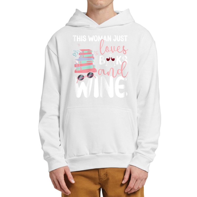 Womens This Woman Just Loves Books And Wine T Shirt Urban Pullover Hoodie | Artistshot