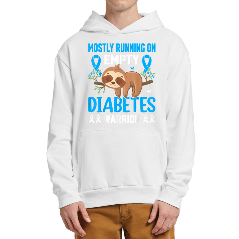 Funny Lazy Sloth Mostly Running On Empty Diabetes Warrior T Shirt Urban Pullover Hoodie by cm-arts | Artistshot