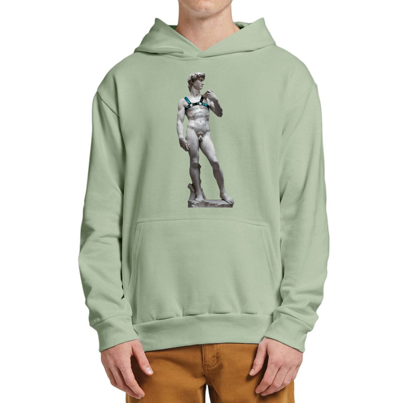 Michelangelo David Leather Harness Sculpture Art Male Statue Torso Urban Pullover Hoodie | Artistshot