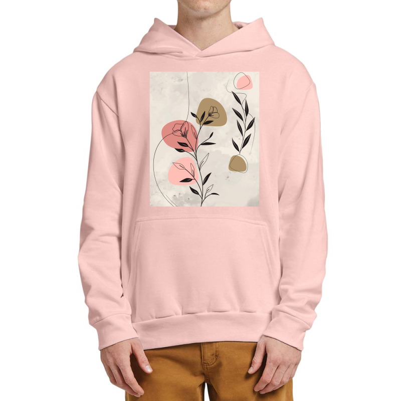 Minimal Nature Line Art  Abstract Flowers Graphic Urban Pullover Hoodie by cm-arts | Artistshot