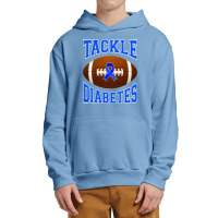 Football Tackle Diabetes Awareness Blue Ribbon Urban Pullover Hoodie | Artistshot