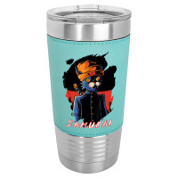 Japanese Anime Samurai Cat Lover Aesthetic Vintage Funny Art T Shirt Leatherette Tumbler | Artistshot