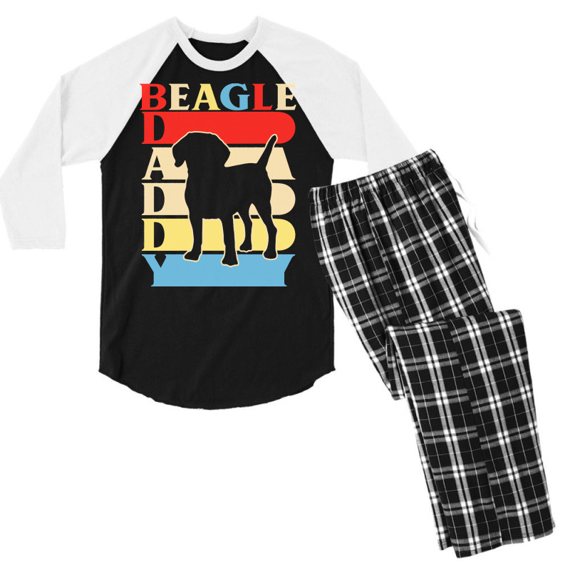 Beagle Daddy Fathers Day T  Shirt Beagle Daddy Funny Daddy Papa Gifts Men's 3/4 Sleeve Pajama Set | Artistshot