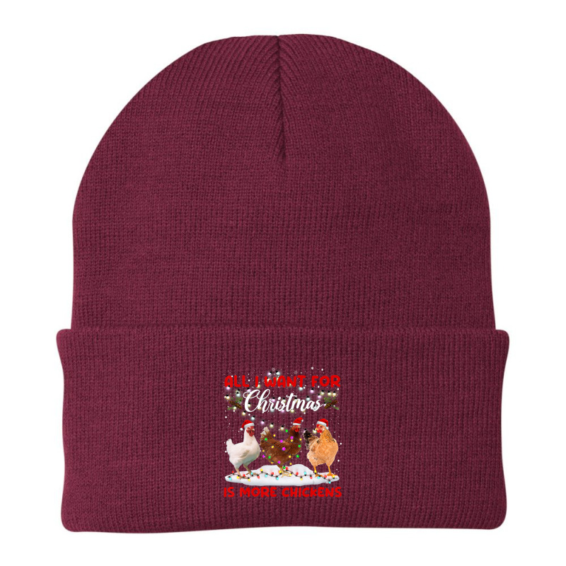 All I Want For Christmas Is More Chickens Santa Hat Lights Beanie | Artistshot