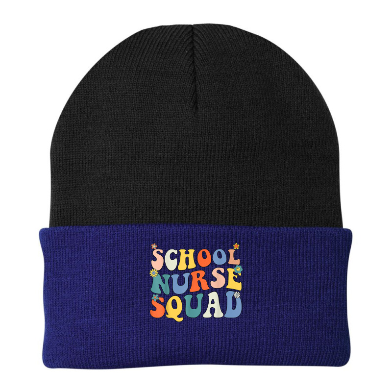 Groovy School Nurse Squad Coping Skills Back To School T Shirt Beanie | Artistshot