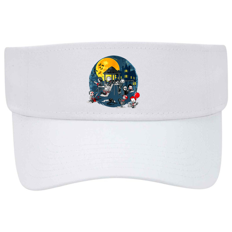 Horror Clubhouse In Park Halloween Spooky Characters Costume Visor Hat | Artistshot