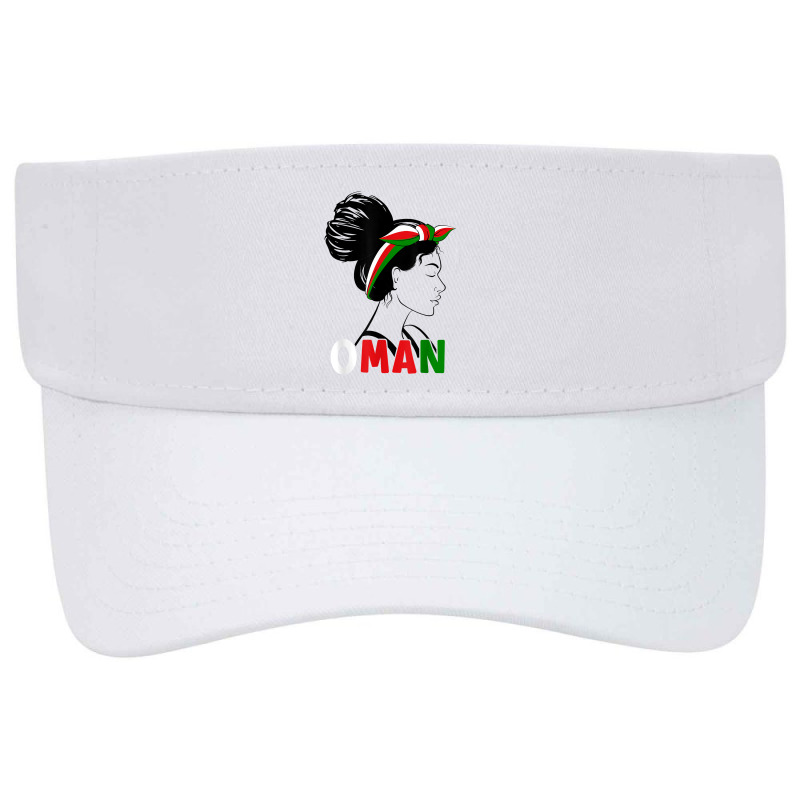 Messy Bun Oman Flag Omani For Girls Womens T Shirt Visor hat by cm-arts | Artistshot