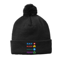 Eat Sleep Dominate Repeat Pom Pom Beanie | Artistshot