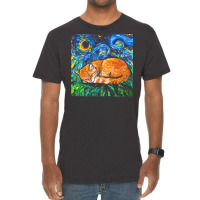 Tabby Cat T  Shirt Orange Tabby Night Full Image T  Shirt Vintage T-shirt | Artistshot