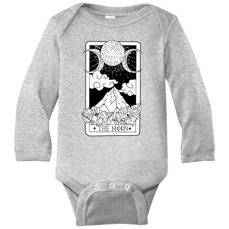 The Moon Tarot Card Long Sleeve Baby Bodysuit by ninoron | Artistshot