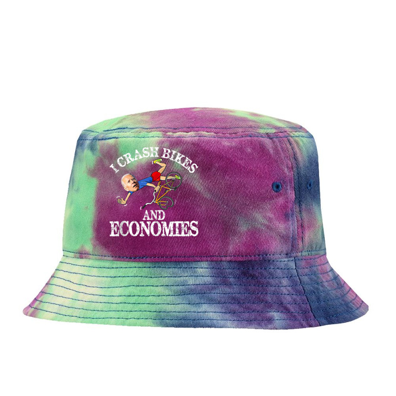 Joe Biden Falling Off Bike I Crash Bikes And Economies Tank Top Tie Dyed Bucket Hat | Artistshot