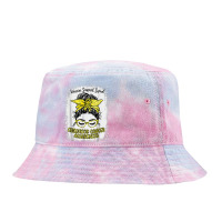 Childhood Cancer Warrior Support Squad Gold Ribbon Messy Bun Tie Dyed Bucket Hat | Artistshot