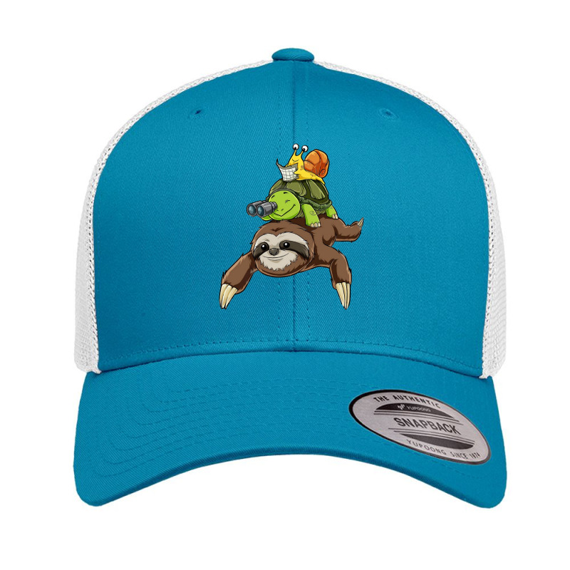 Turtle Lover Turtles Sloth Turtle Snail Funny Sloth Running Ocean Retro Trucker Cap by peafowl | Artistshot