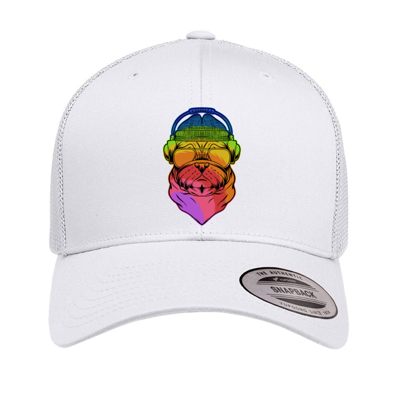 Pug Dog Headphone Colorful Retro Trucker Cap by andypp | Artistshot