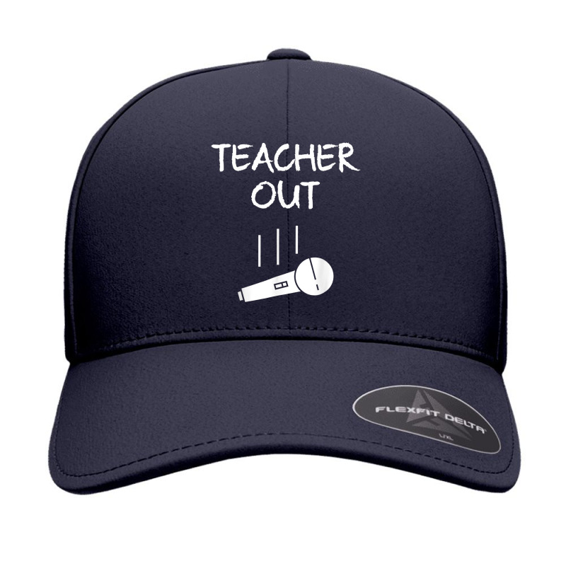 Retired Teacher Out Mic Drop Retirement End Of School Year T Shirt Seamless Cap | Artistshot