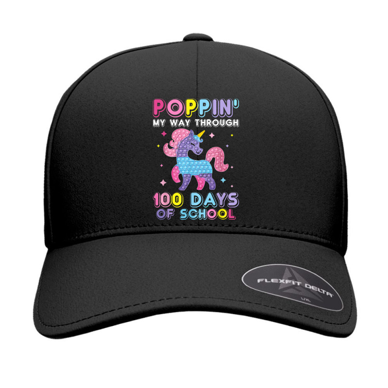 Poppin' My Way Through 100 Days Of School Unicorn Pop It Seamless Cap | Artistshot