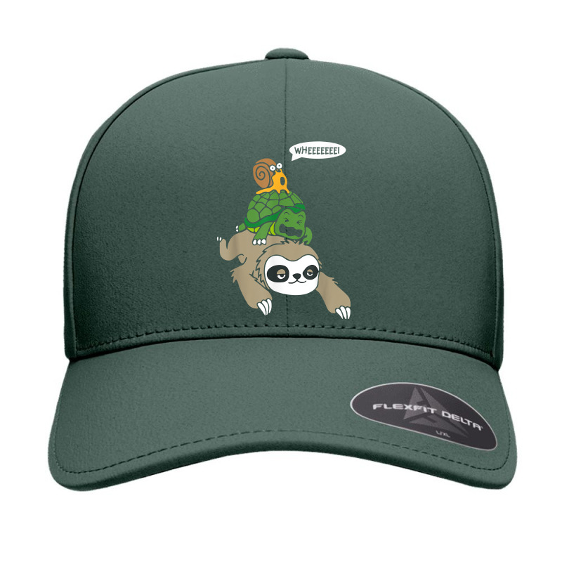 Wheeee! Sloth Turtle Snail Funny Animal Lover Running Tee T Shirt Seamless Cap by jermonmccline | Artistshot