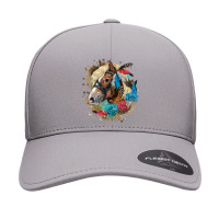 Haflinger Horse Floral Seamless Cap | Artistshot