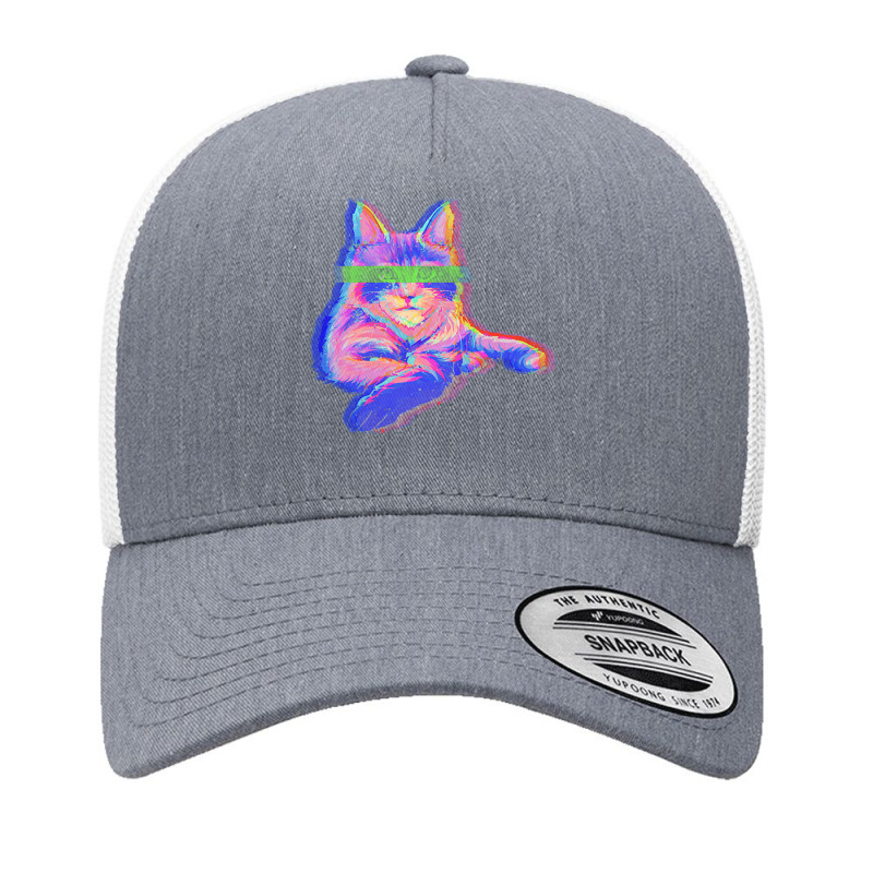 Cat Apparel T  Shirt Cat Maine Coon Glitch Effect Cats T  Shirt Yupoong Trucker Cap by theodora67935 | Artistshot