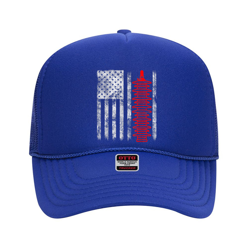 Silhouette Lightning Arrester American Flag Lineman T Shirt Foam Trucker Hat by cm-arts | Artistshot