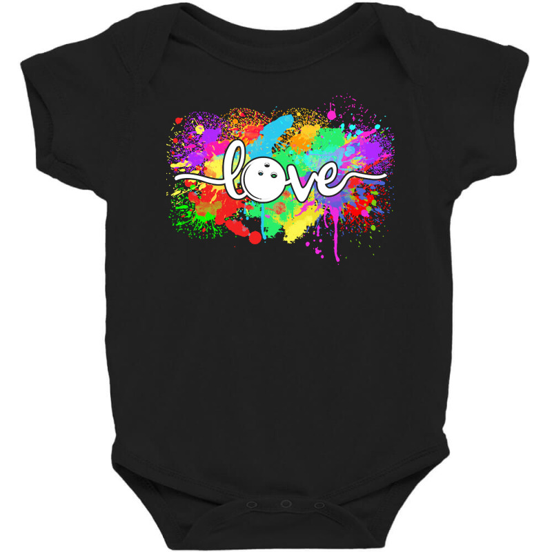 Bowling T  Shirt Bowling Love Colourful Typography Bowler Sport T  Shi Baby Bodysuit | Artistshot