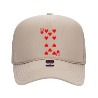 Ten Of Hearts Royal Flush Costume Halloween Playing Cards Foam Trucker Hat | Artistshot