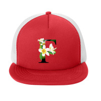 Floral Initial Letter F Foam Snapback Hat | Artistshot