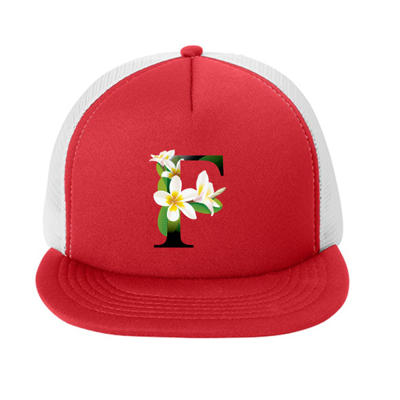 Floral Initial Letter F Foam Snapback hat by coşkun | Artistshot