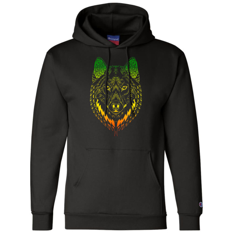 Wolf Mandala Aesthetic Champion Hoodie | Artistshot