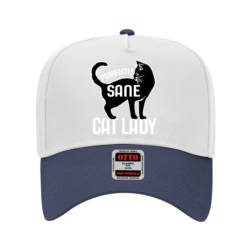 Purrfectly Sane Cat Lady Funny Adjustable Baseball Cap | Artistshot