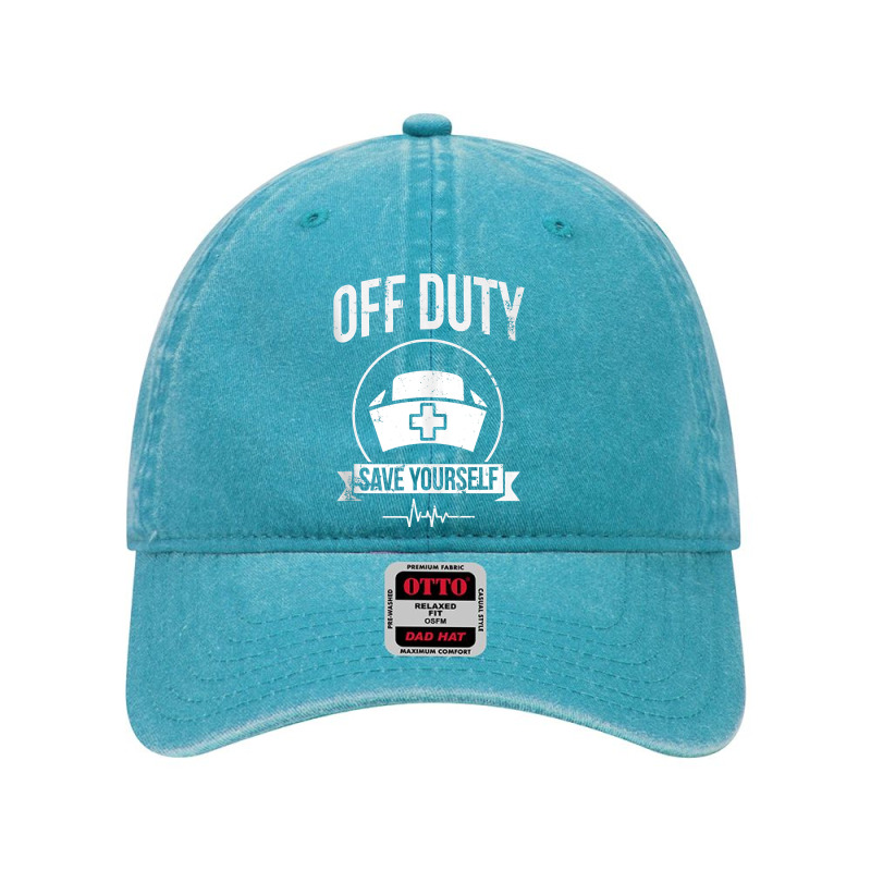 Off Duty Save Yourself Funny Registered Nurse Tank Top Dyed Cap | Artistshot