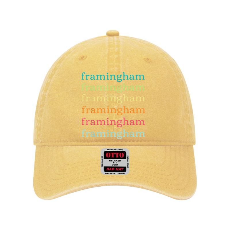 Framingham Massachusetts (ma) Cute And Colorful Text Dyed Cap by Sombre | Artistshot