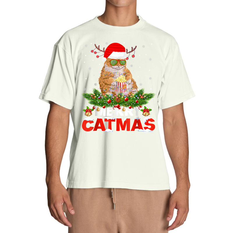 Merry Catmas Cat Christmas Pajamas X Mas Ugly Sweater Womens T Shirt Urban Heavy T-shirt | Artistshot