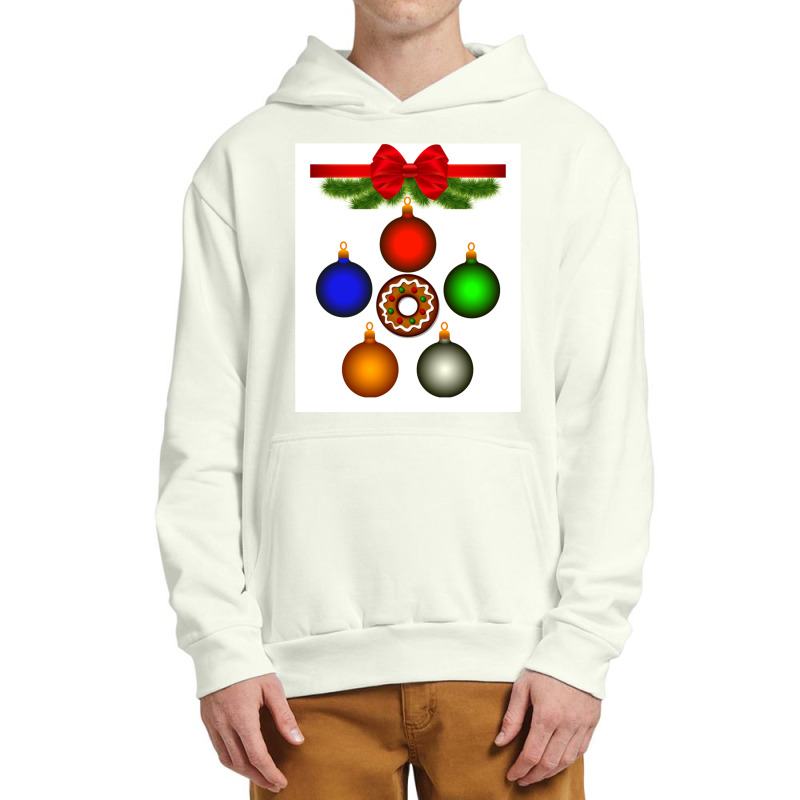 Christmas  Multi Coloured Ornaments Amp Baubles Urban Pullover Hoodie | Artistshot