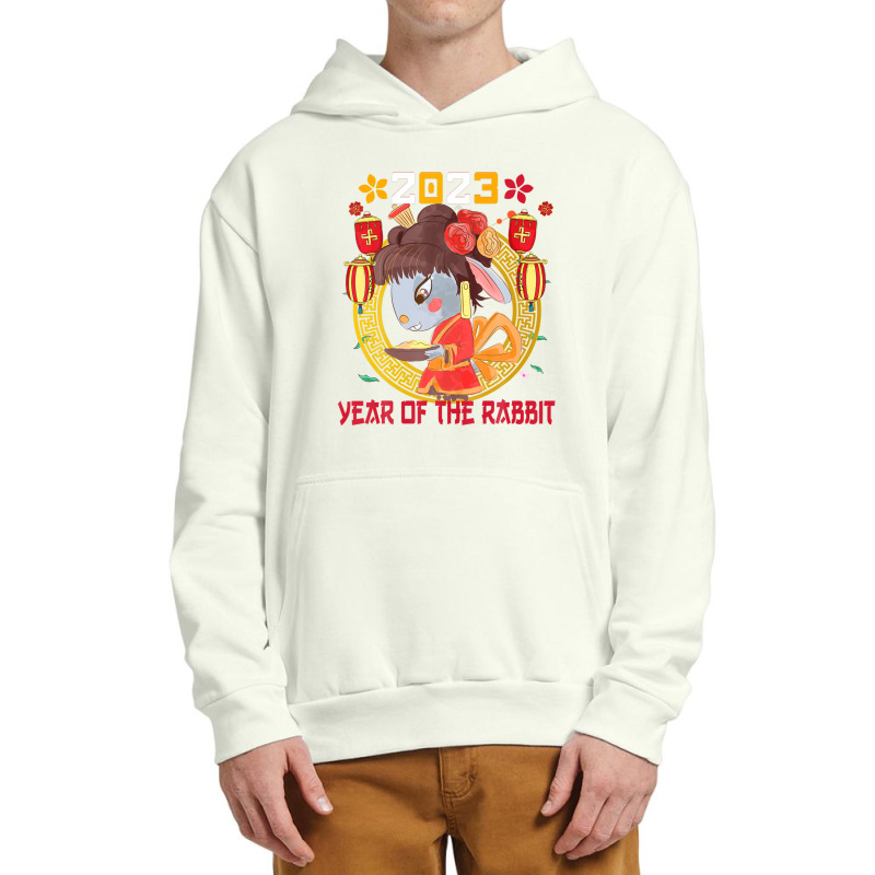 Happy Lunar New Year 2023 Cute Chinese Rabbit Decorations Urban Pullover Hoodie | Artistshot