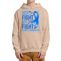 Her Fight Is My Fight Blue Ribbon Type 1 Diabetes Awareness T Shirt Urban Pullover Hoodie | Artistshot