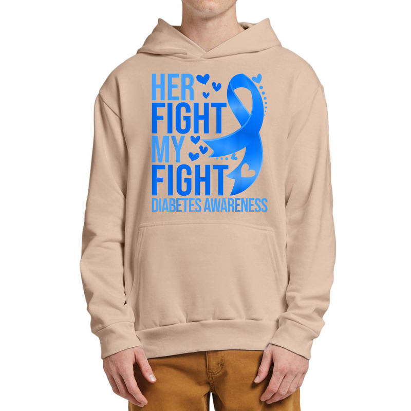 Her Fight Is My Fight Blue Ribbon Type 1 Diabetes Awareness T Shirt Urban Pullover Hoodie by rowenapas5d | Artistshot