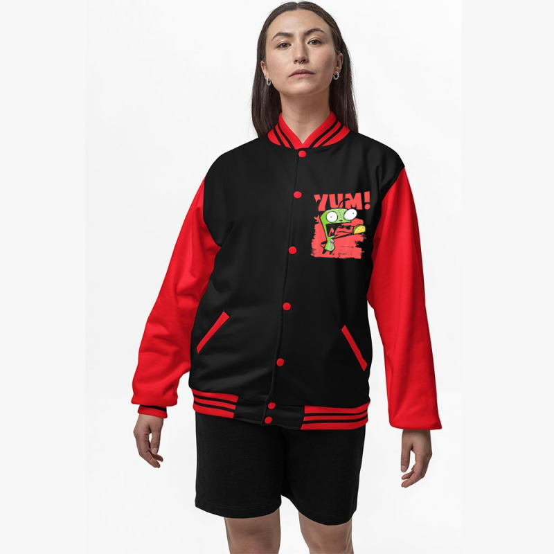 Invader Zim Gir Screaming Yum! Taco Portrait Bomber Jacket by cm-arts | Artistshot