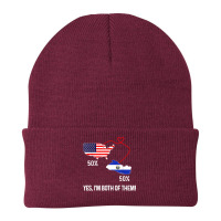 Half American Half El Salvador Flag Combined Map Salvadorian T Shirt Beanie | Artistshot