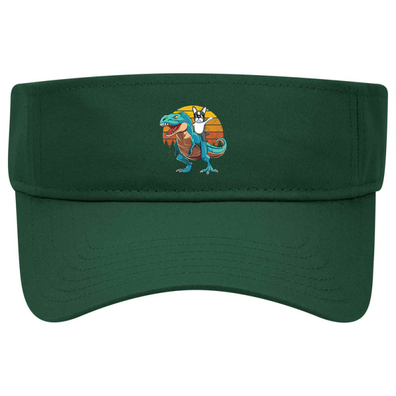 Boson Errier Dog Riding Dinosaur Rex Boys Visor hat by Konlasa6638 | Artistshot