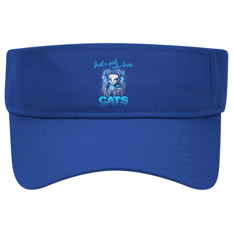 Cute 'just A Girl Who Loves Cats' Tee, Splash Art Cat Lover Visor hat by thangdinhsinhelf | Artistshot