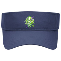 Green Octopus With Purple Trident, Green Octopus With Purple Trident V Visor Hat | Artistshot