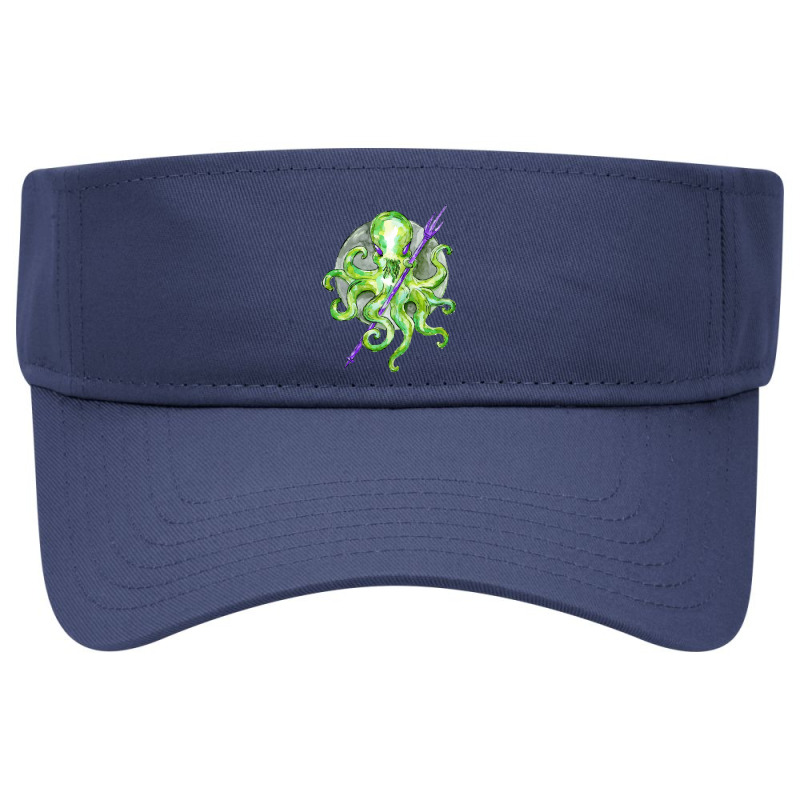 Green Octopus With Purple Trident, Green Octopus With Purple Trident V Visor Hat | Artistshot