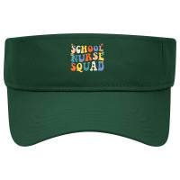 Groovy School Nurse Squad Coping Skills Back To School T Shirt Visor Hat | Artistshot